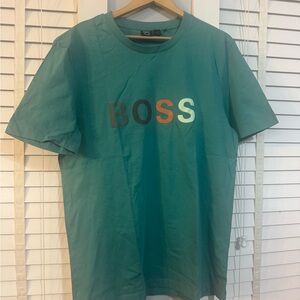 Boss Men's Aqua Graphic Tee
